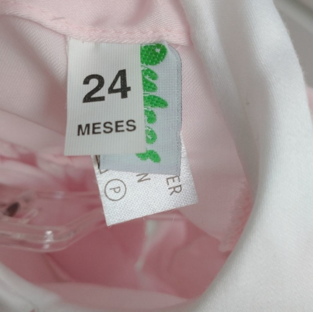Vintage Dulces Smocked Girls Pink and White Dress, size 24 months - Picture 13 of 14